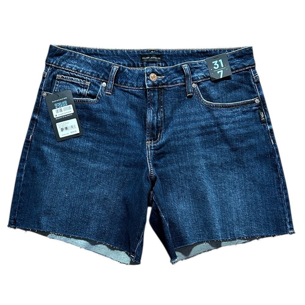 NEW Silver Suki Long Jean Shorts